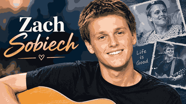 Zach Sobiech smiling with an acoustic guitar